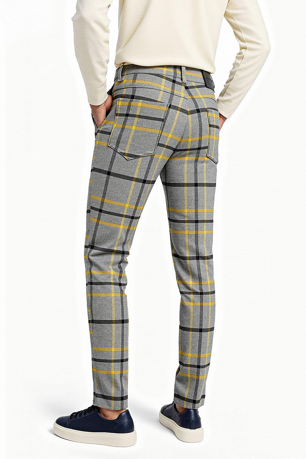 Men's Striped Skinny Pant - Grey