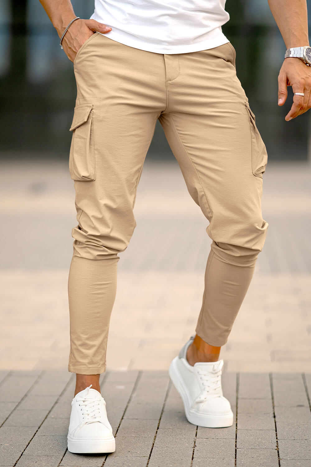 Men Casual Cargo Pant - Black