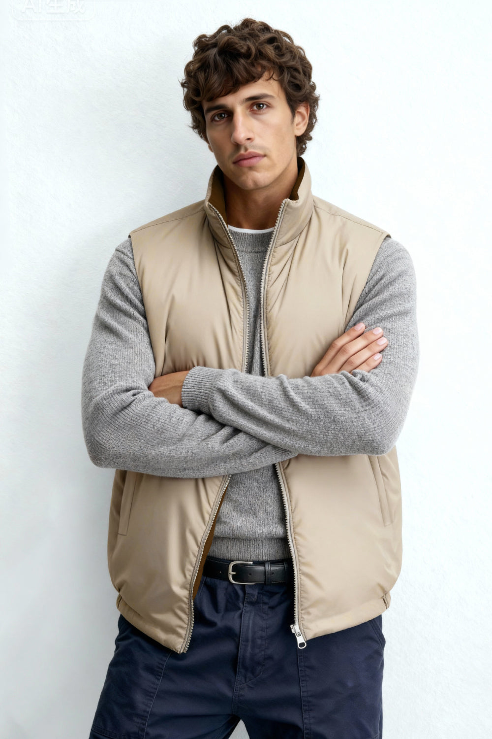 Men's Reversible Vest - Brown