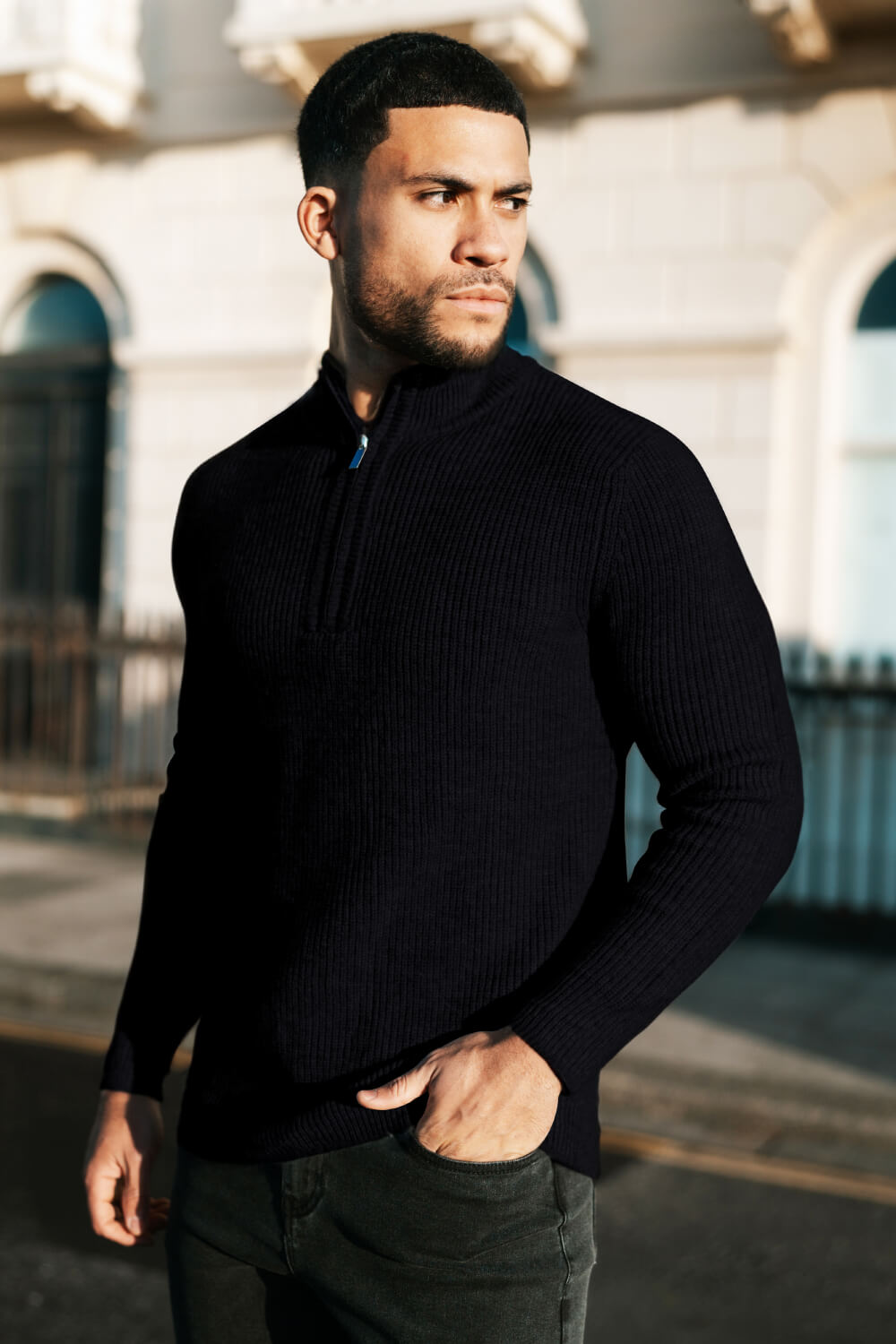 Men's Casual Sweater - Half Turtleneck