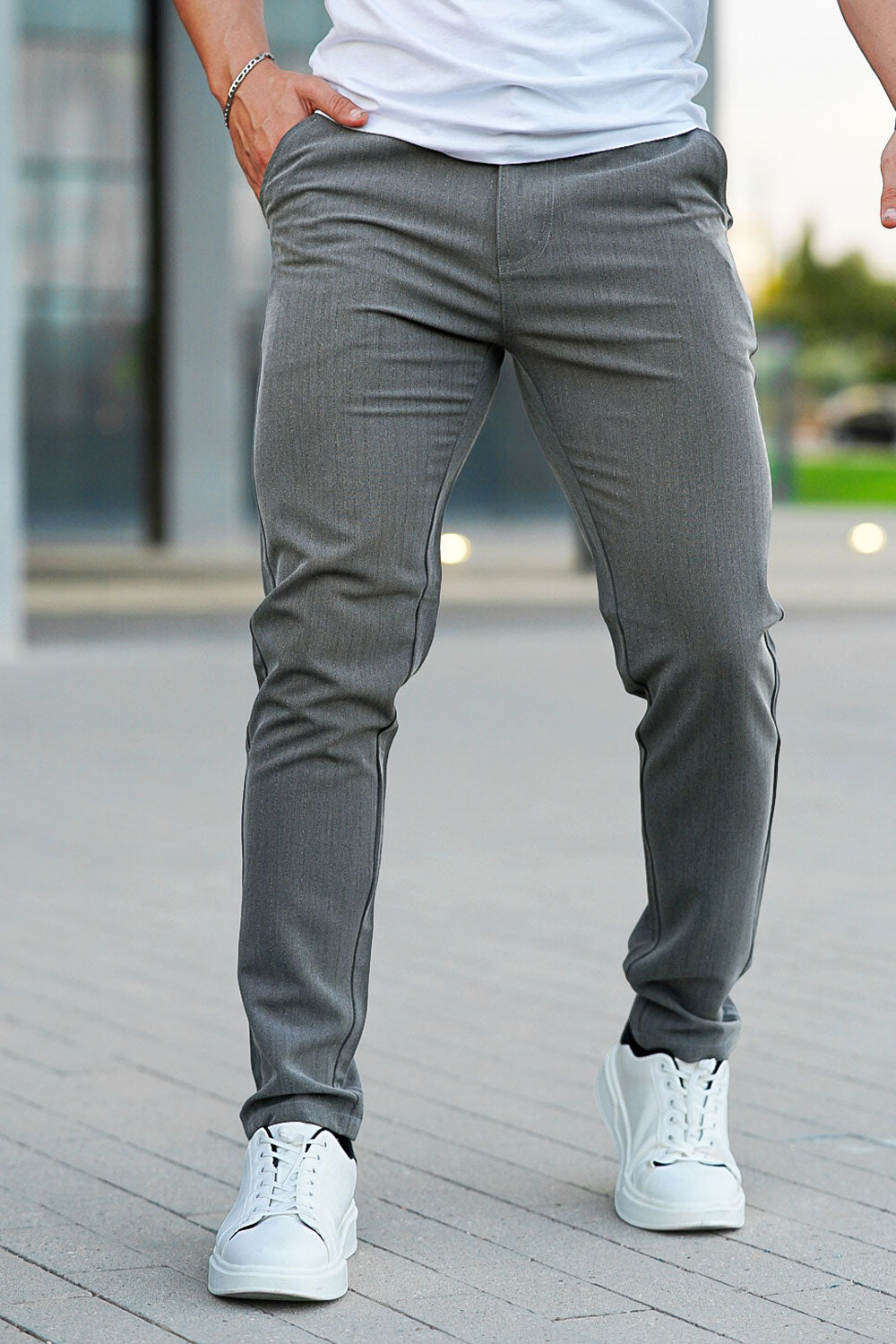 Men's Gray Skinny Pant
