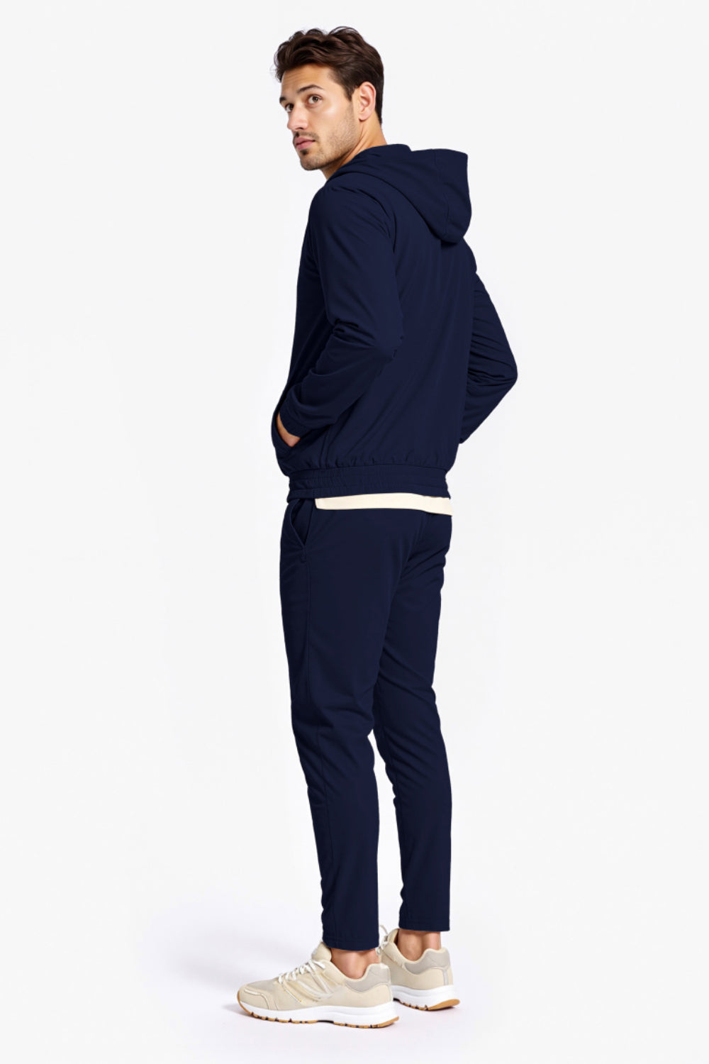 Men's Casual Hoodie Set - Dark Blue
