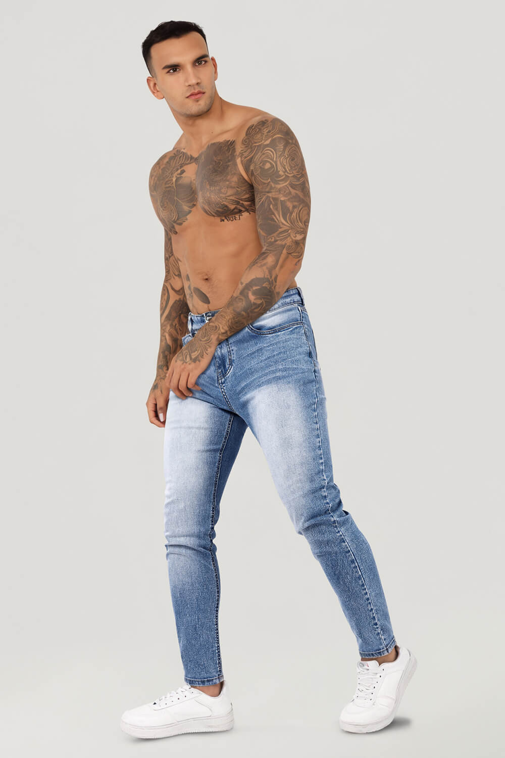 Men's Stretch Slim Fit Jean - Washed Blue