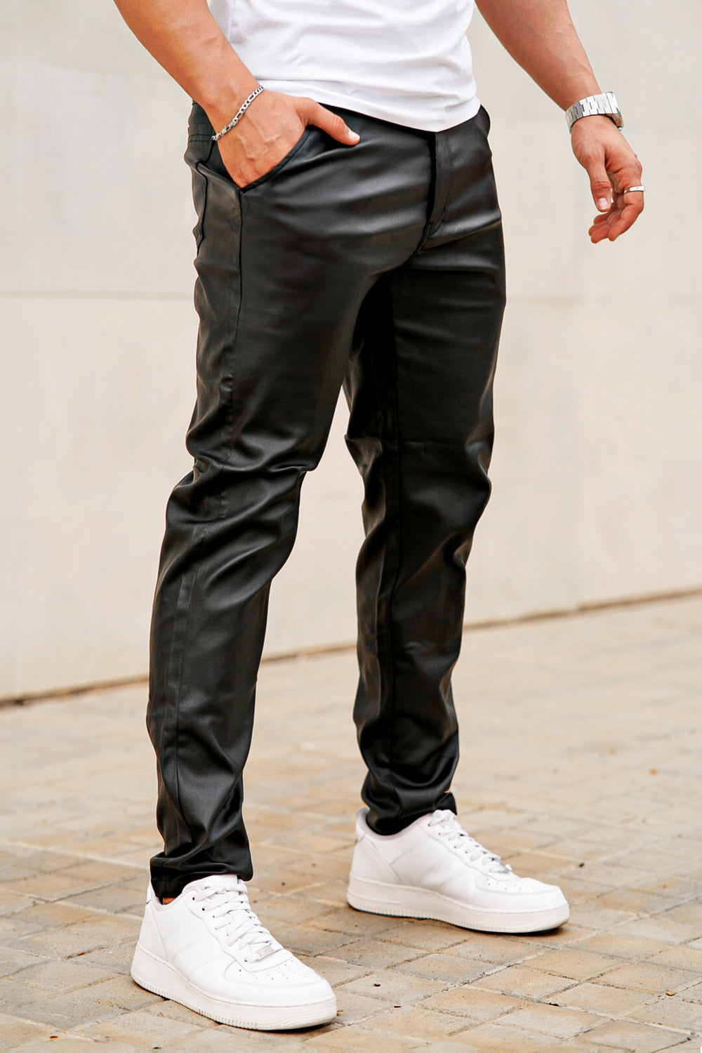 Mens Leather Pant - Black