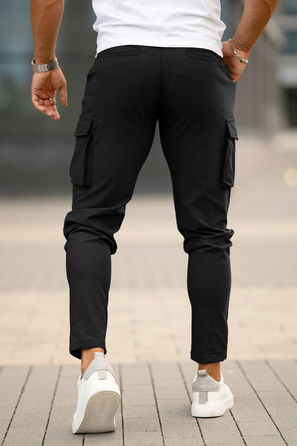 Men Casual Cargo Pant - Black