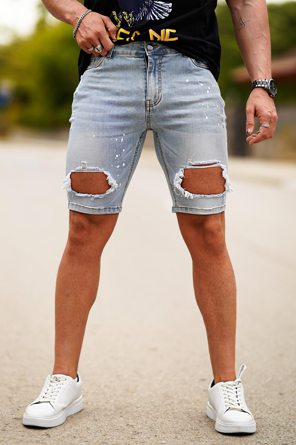 Men's Ripped Short - Blue