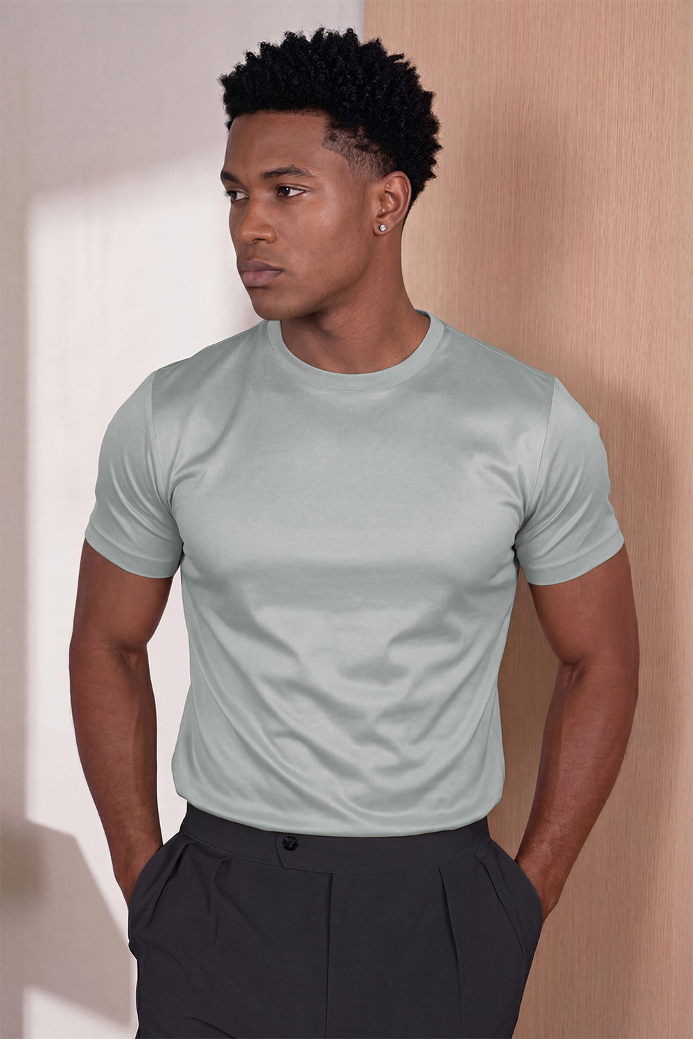 Men's Mercerized Cotton T-Shirt - Light Green