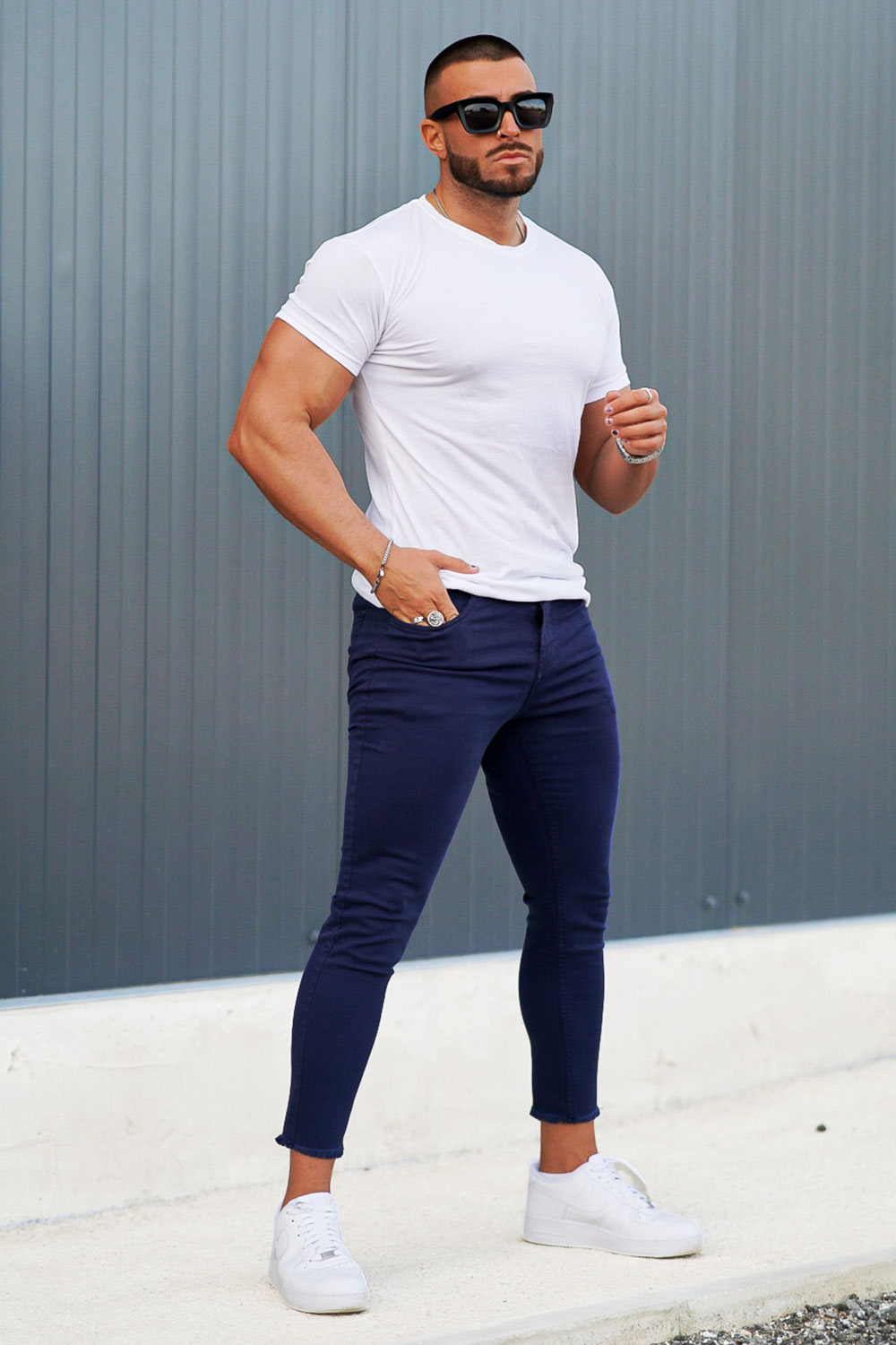 Navy Blue Stretch Jean