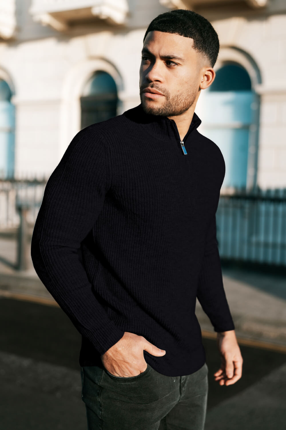 Men's Casual Sweater - Half Turtleneck
