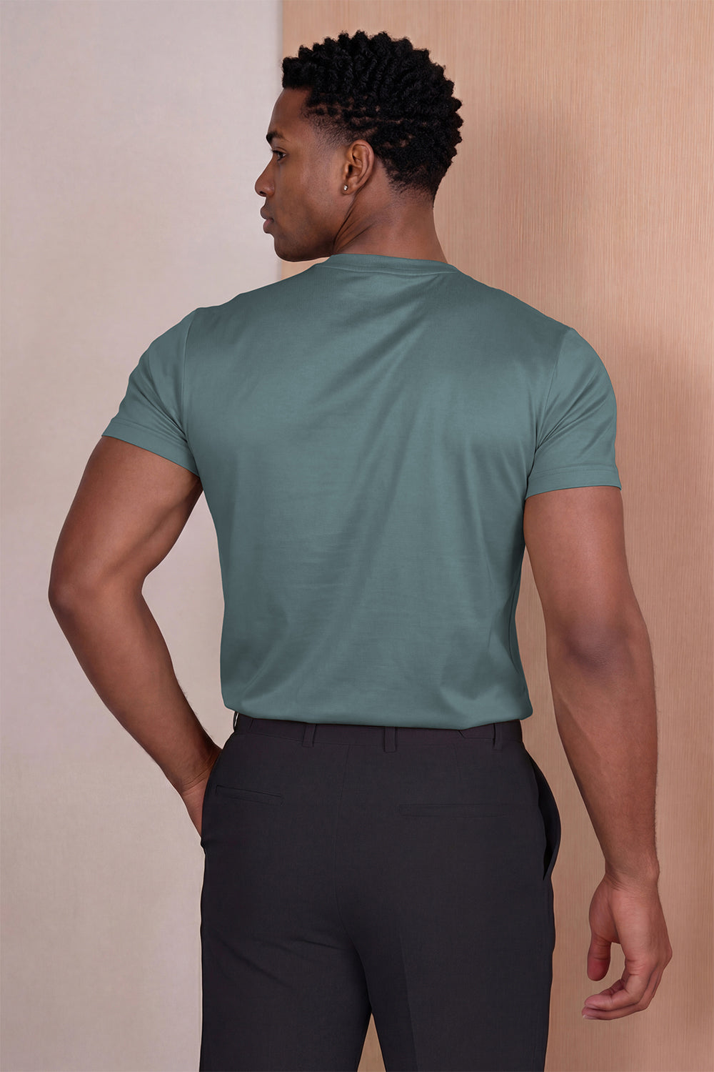 Men's Mercerized Cotton T-Shirt - Teal Green