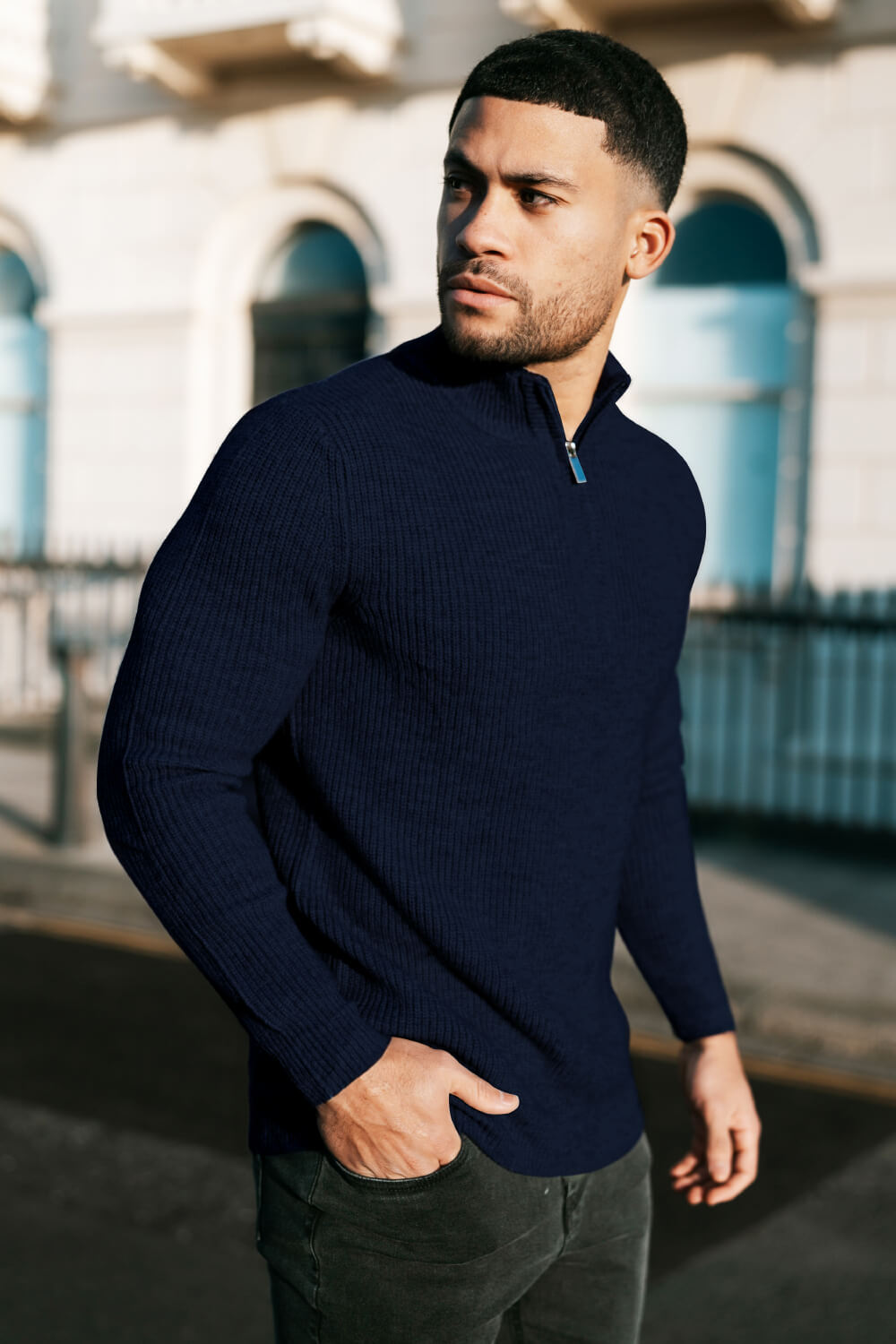Men's Casual Sweater - Half Turtleneck