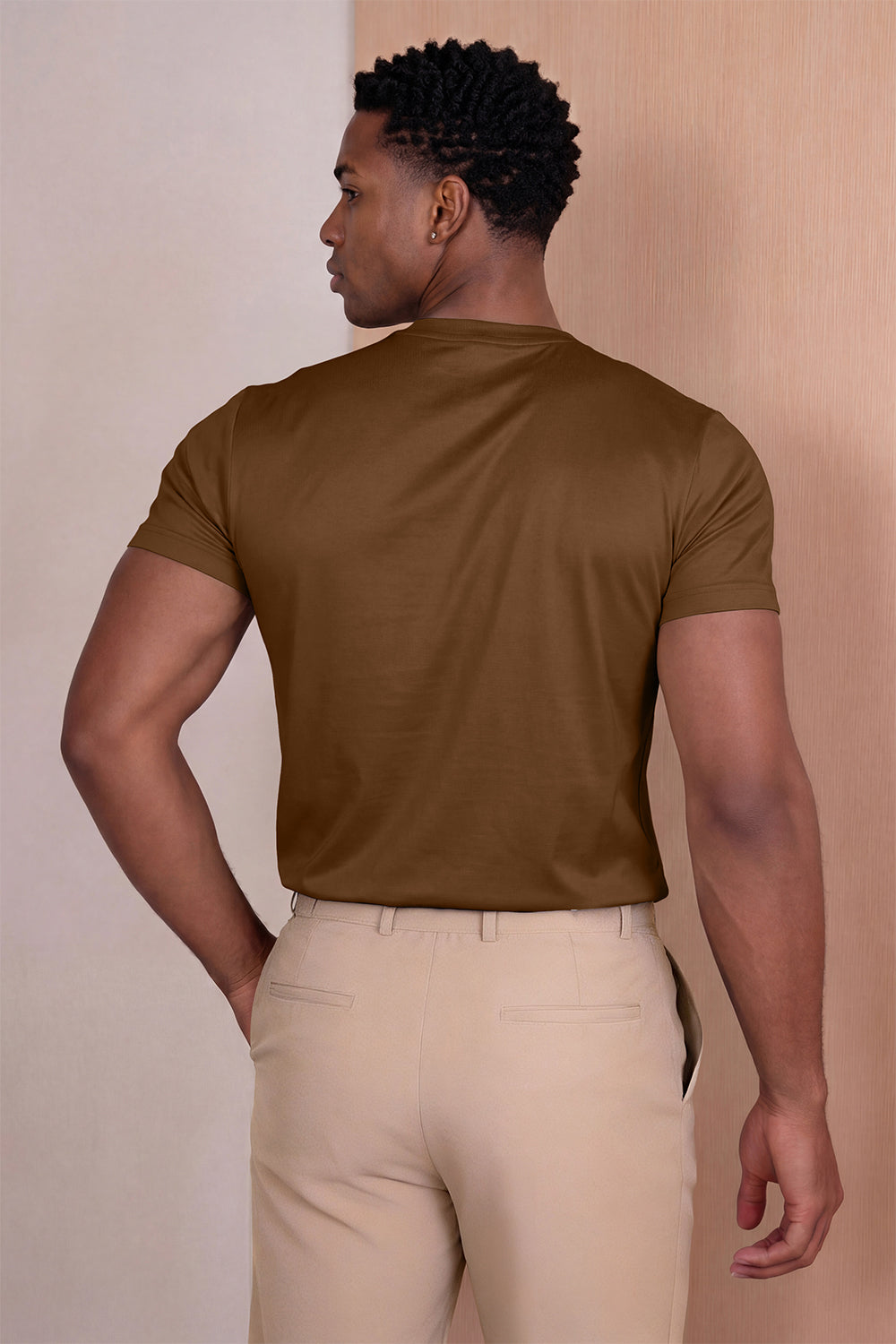 Men's Mercerized Cotton T-Shirt - Coffee