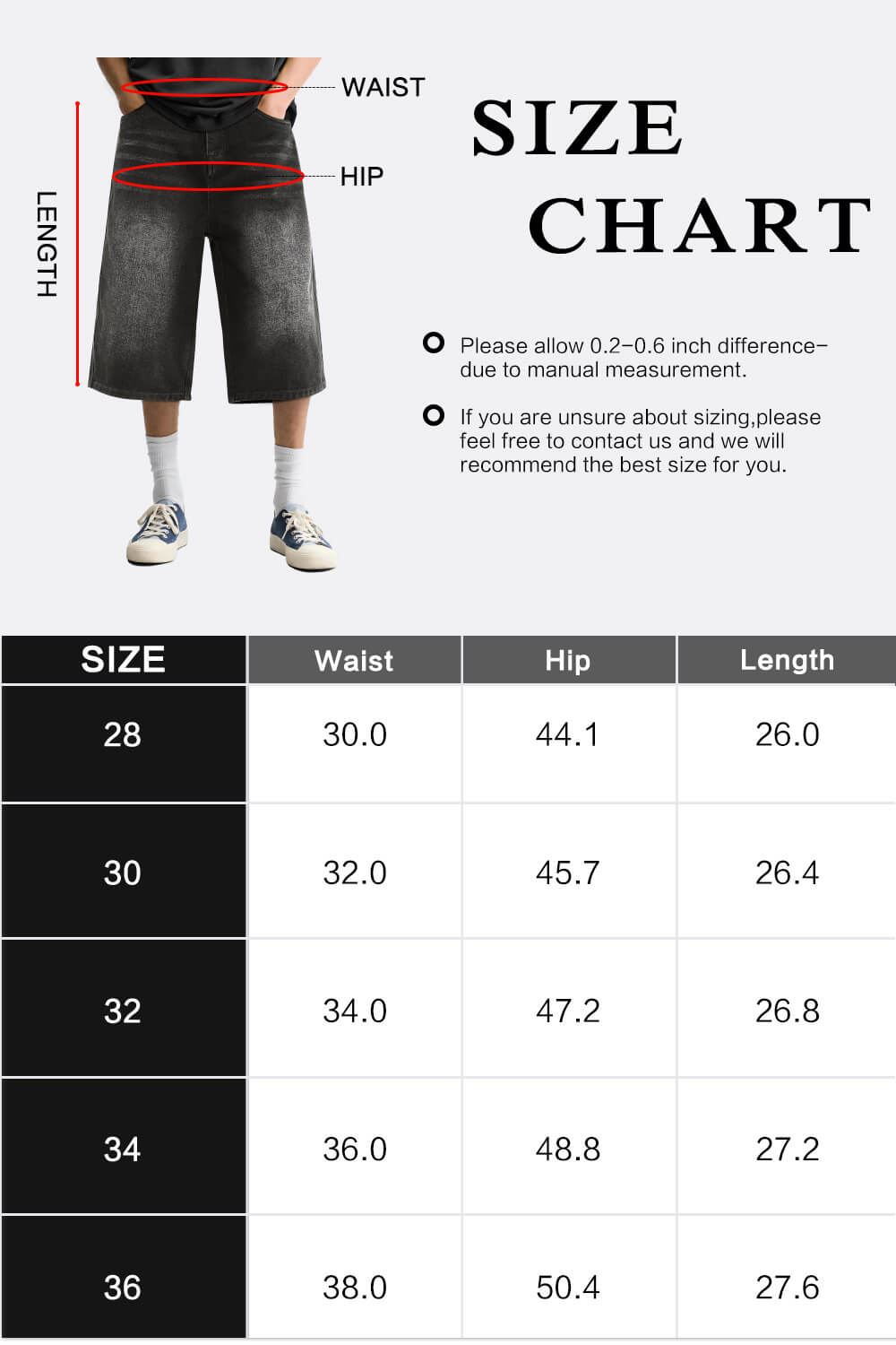 Men's Loose Denim Short - Dark Grey
