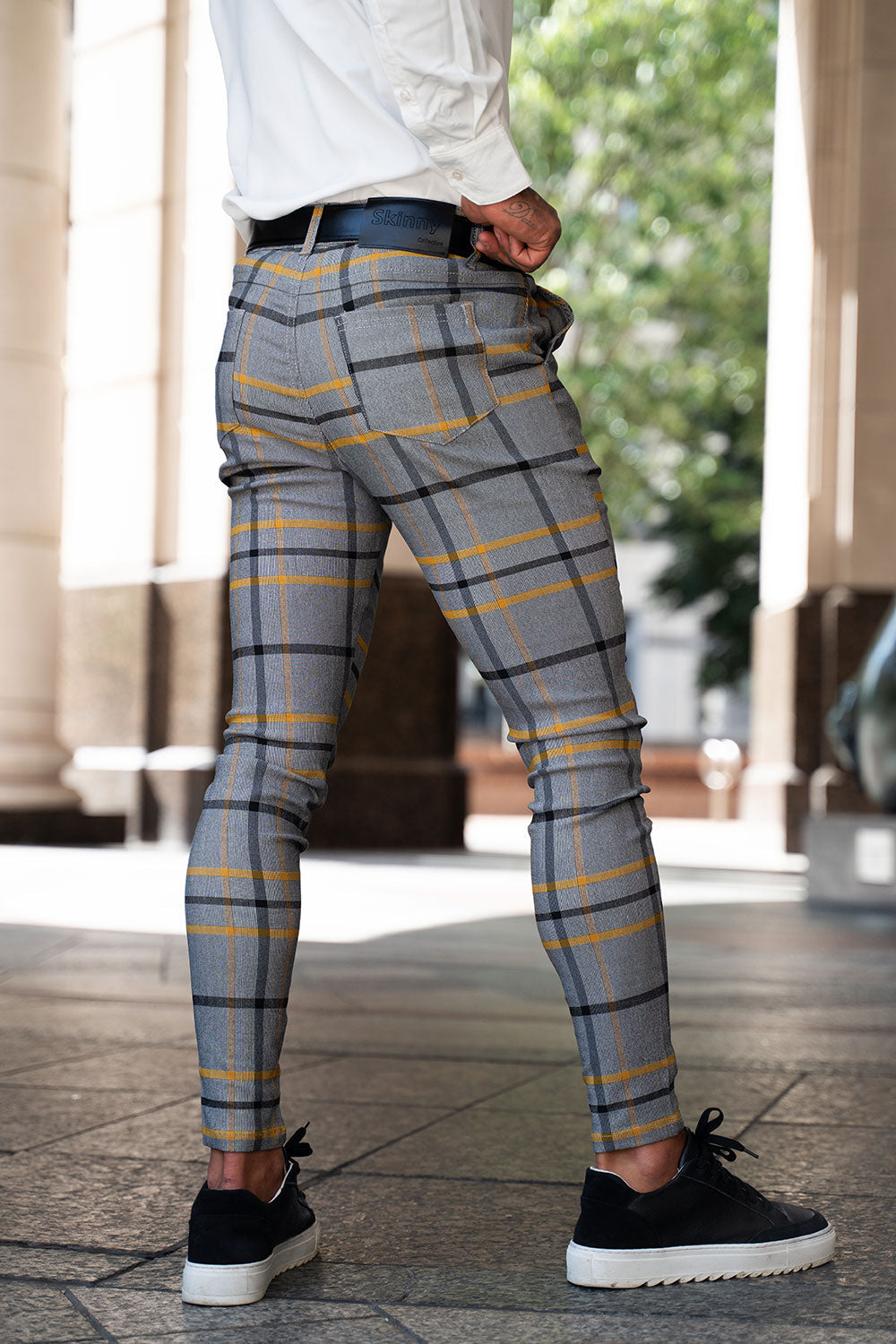 Men's Striped Skinny Pant - Grey