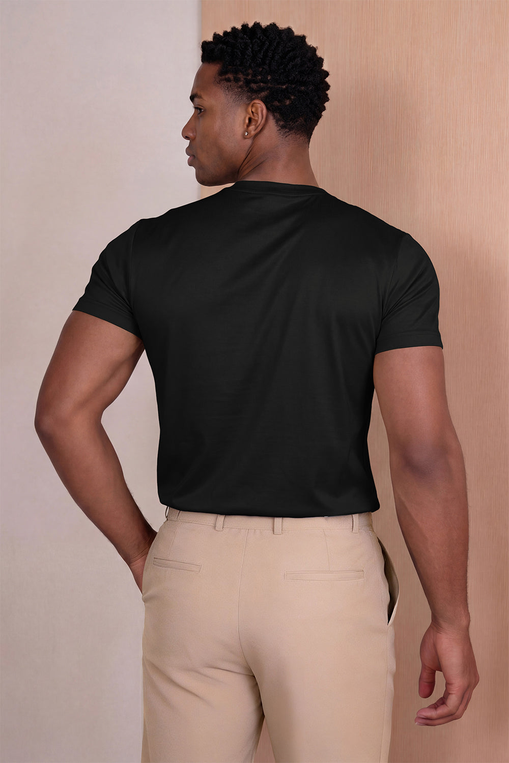 Men's Mercerized Cotton T-Shirt - Black
