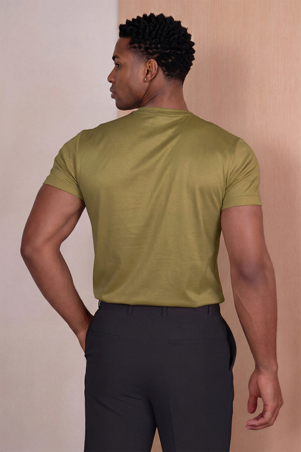 Men's Mercerized Cotton T-Shirt - Olive Green