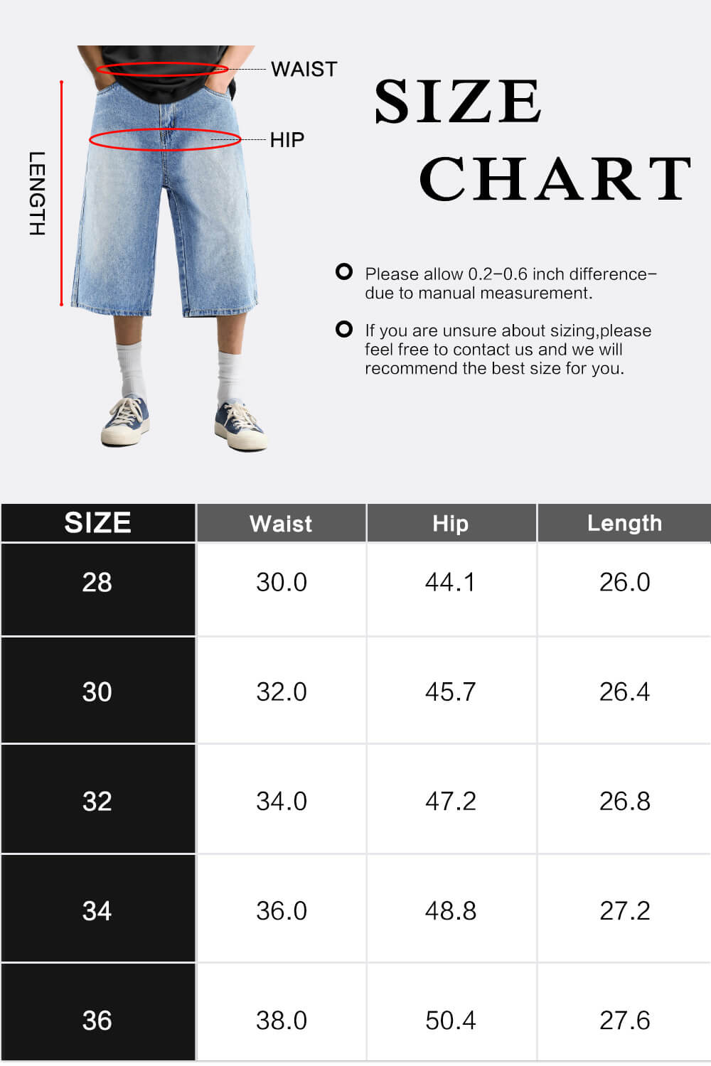 Men's Loose Denim Short - Light Blue