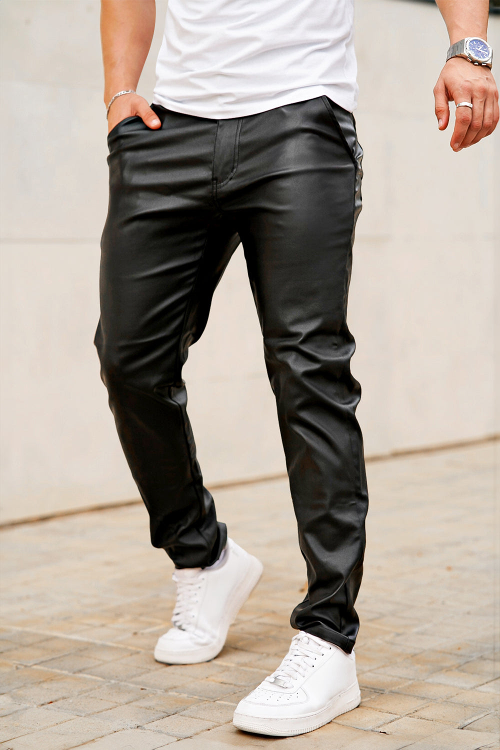 Mens Leather Pant - Black