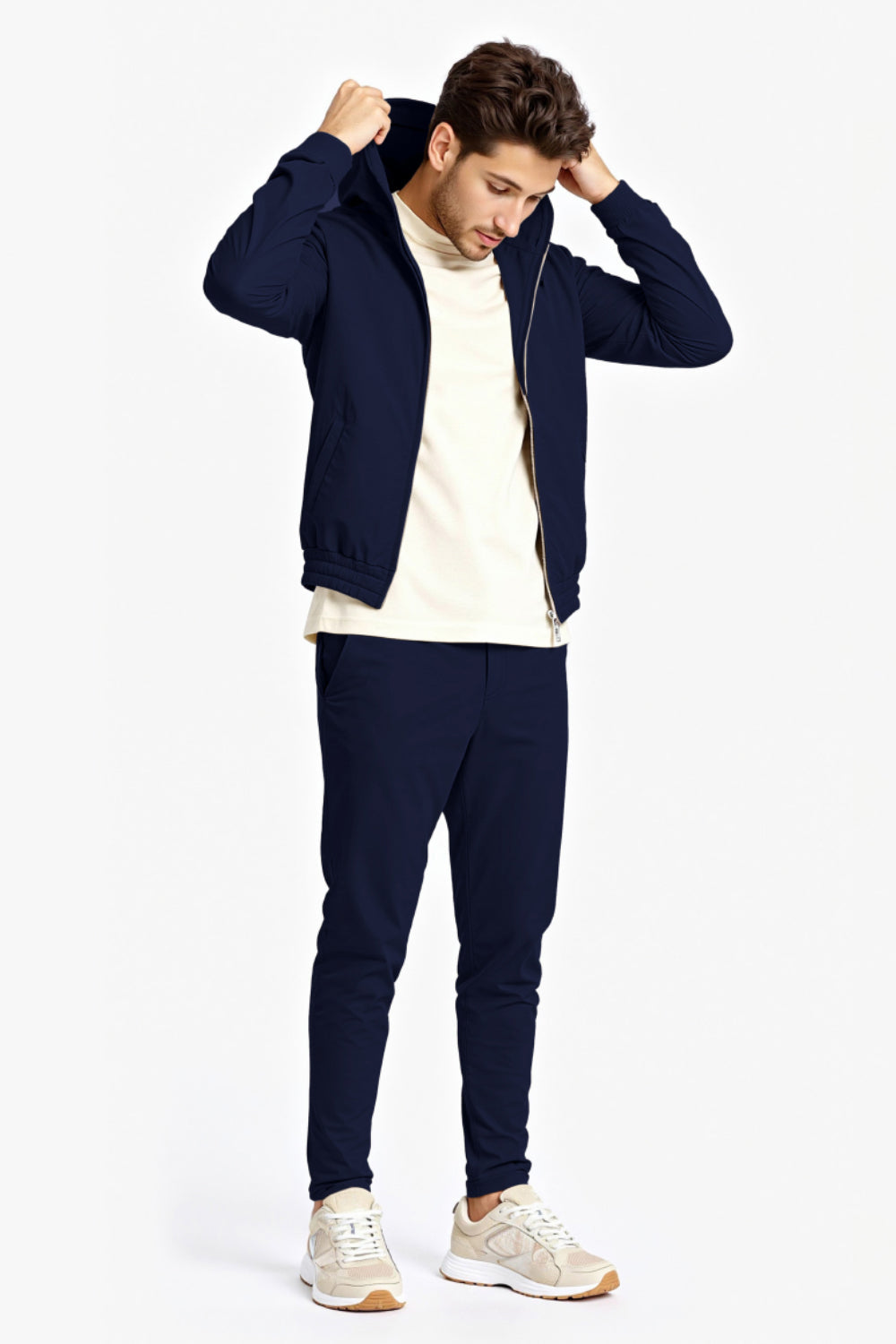 Men's Casual Hoodie Set - Dark Blue