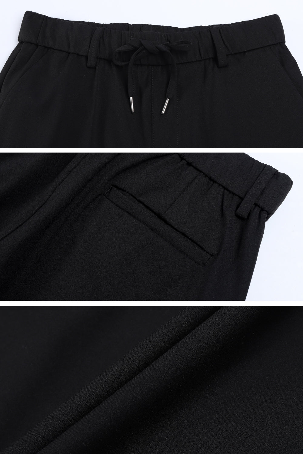 Men's Casual Drawstring Shorts - Black