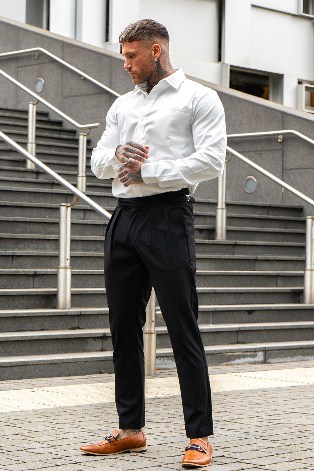 Mens Dress Pants Slim Fit hightStretch Fashion Pant