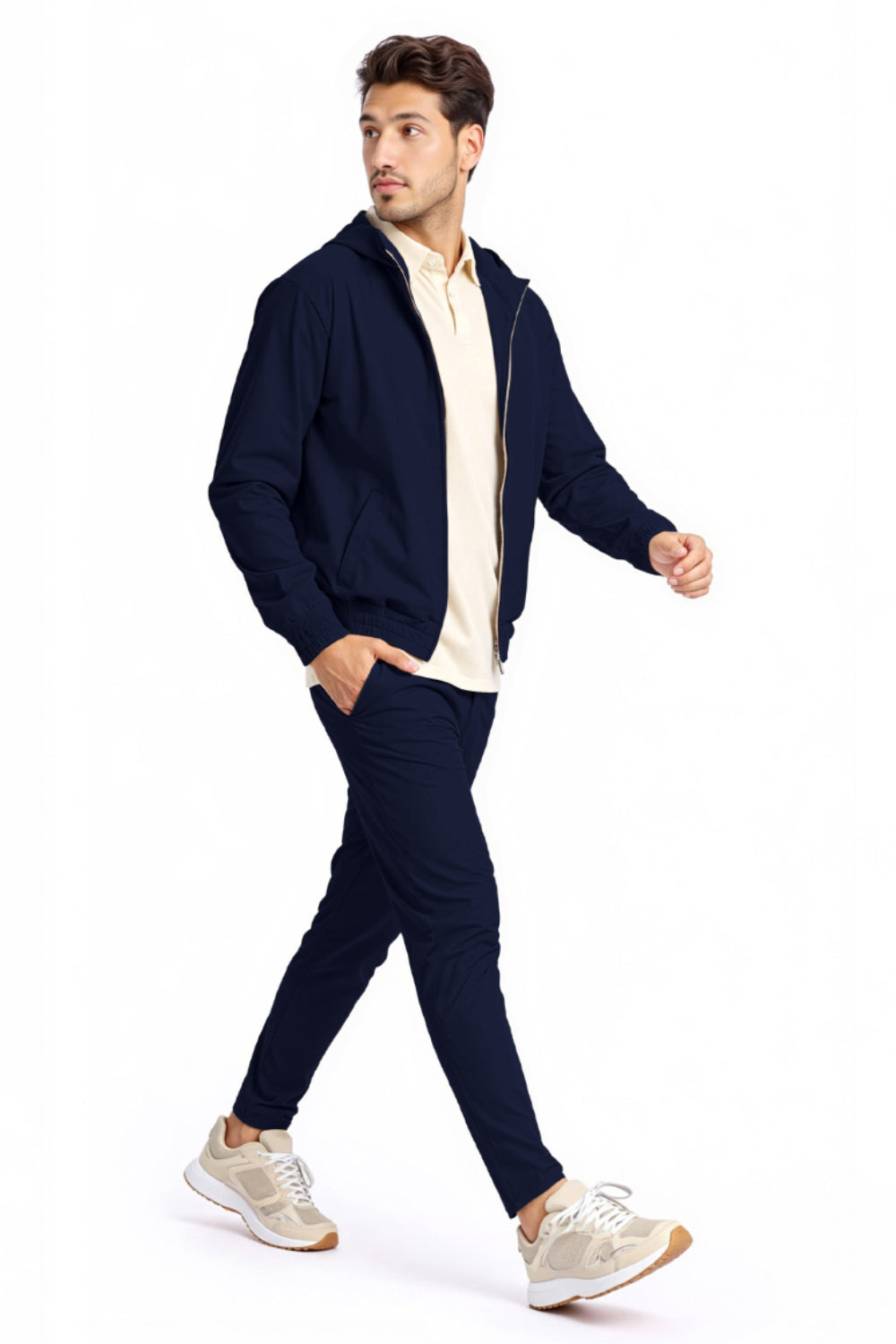 Men's Casual Hoodie Set - Dark Blue