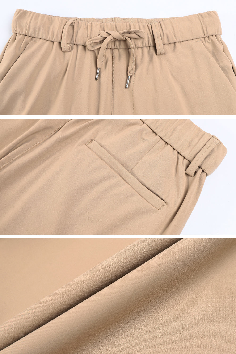 Men's Casual Drawstring Shorts - Khaki
