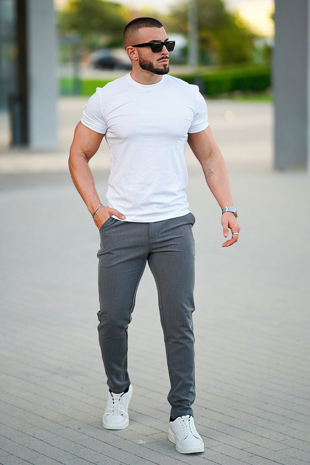 Men's Gray Skinny Pant