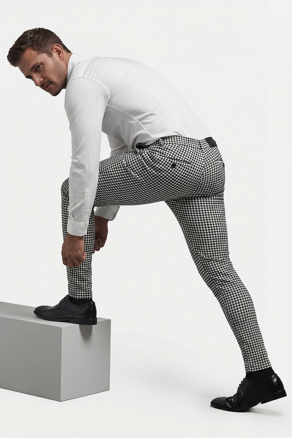 Men's Plaid Pant - Black & White