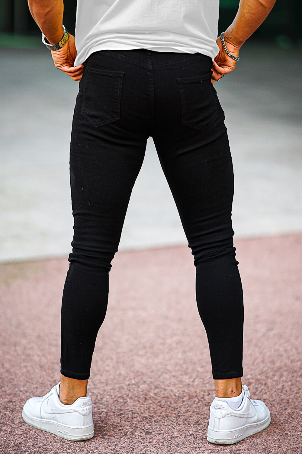 Mens Skinny Jean - White/ Black & Comfortable