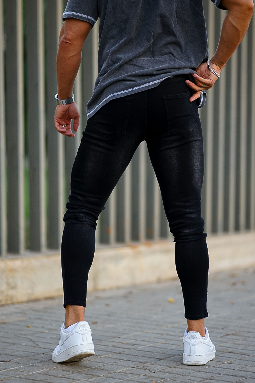 Mens Black Stylish Skinny Jeans Stretch Jeans For Men