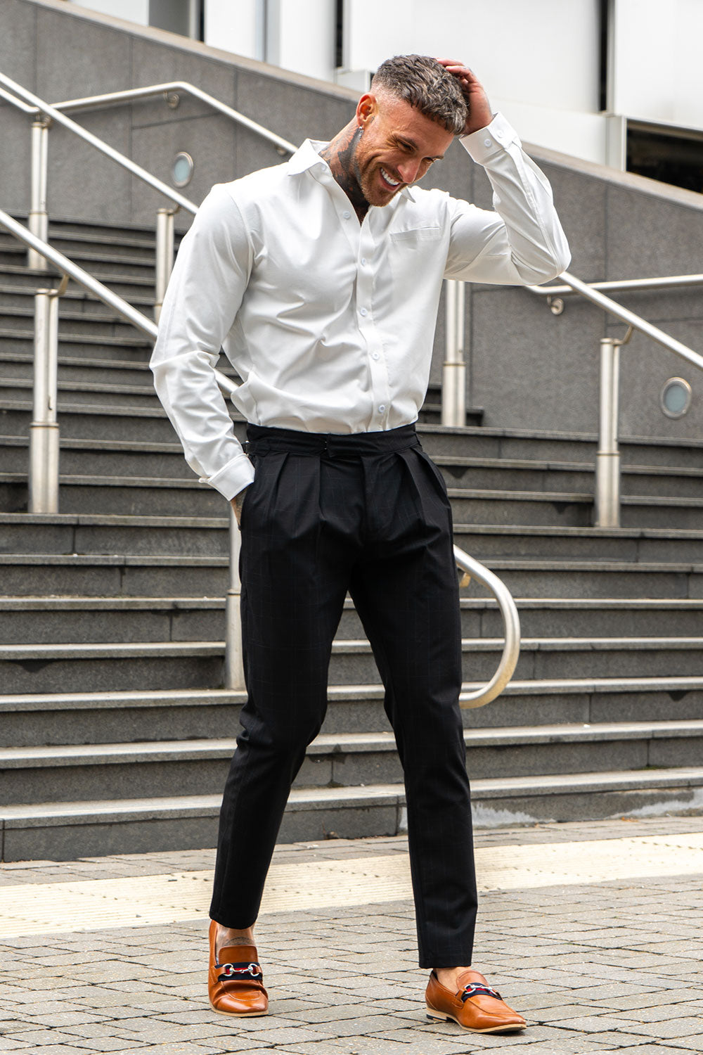 Mens Dress Pants Slim Fit hightStretch Fashion Pant