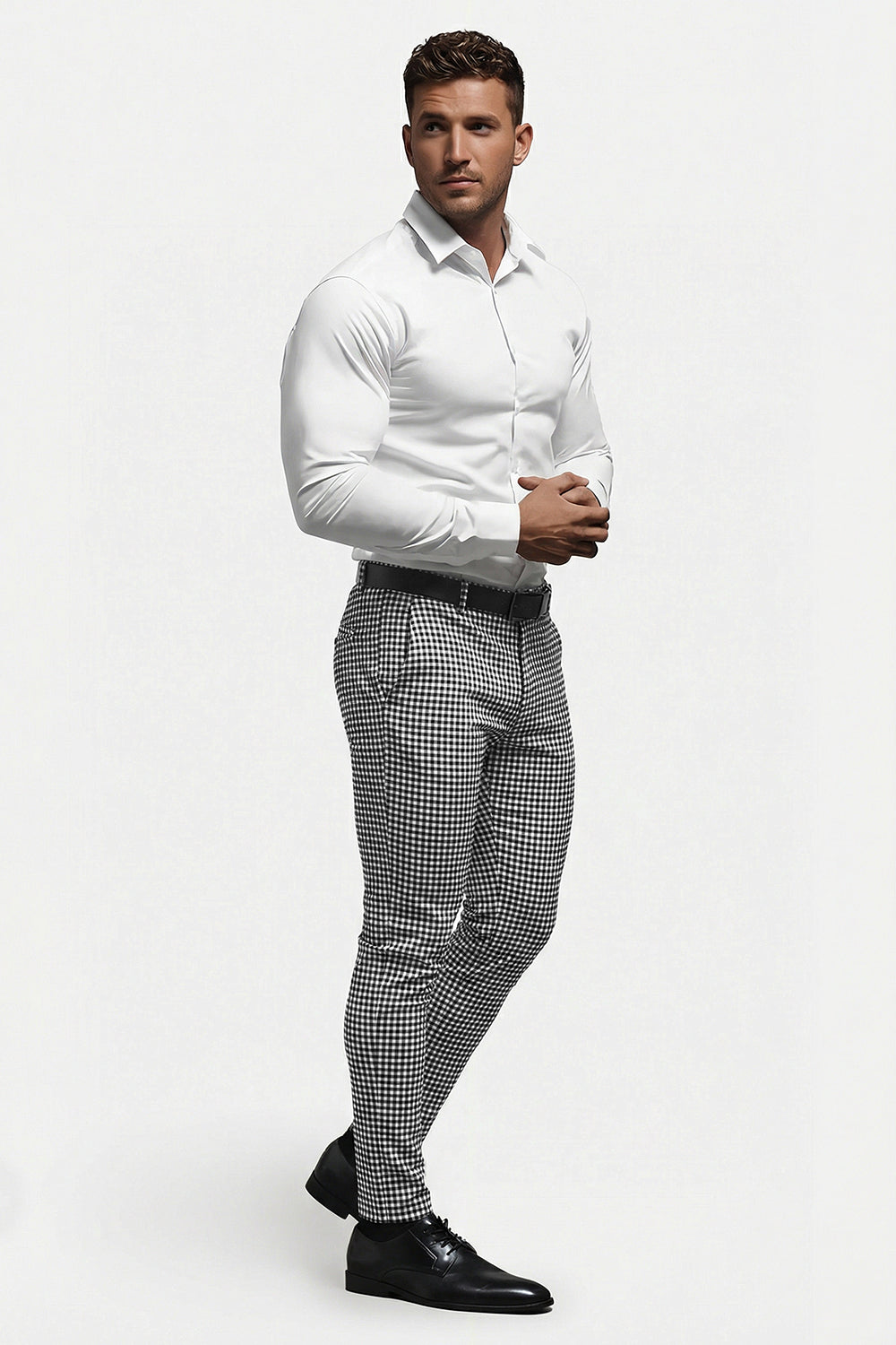 Men's Plaid Pant - Black & White