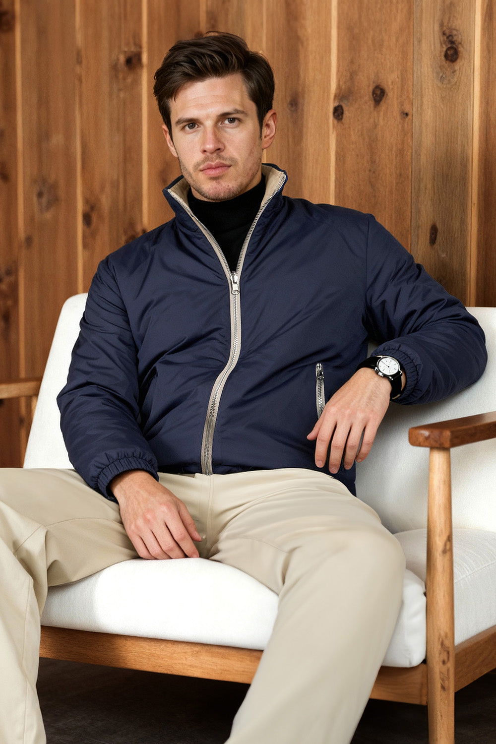 Men's Reversible Coat - Blue