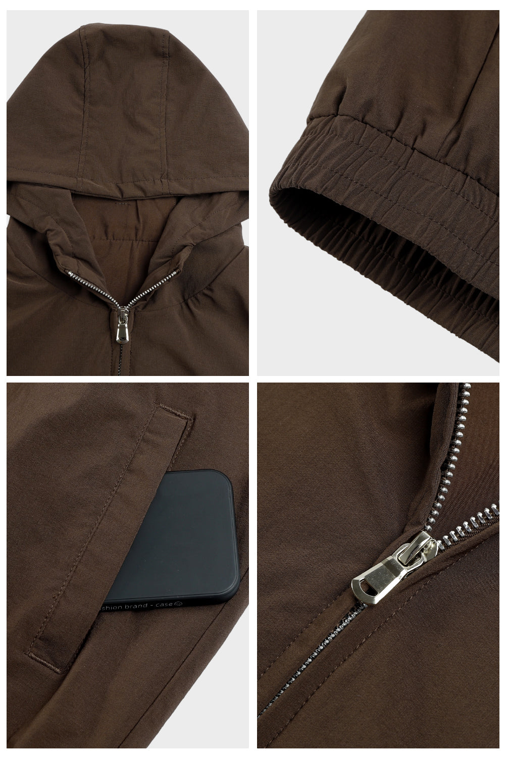 Men's Casual Hoodie Set - Brown
