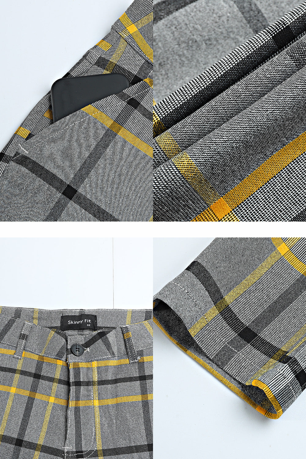 Men's Striped Skinny Pant - Grey