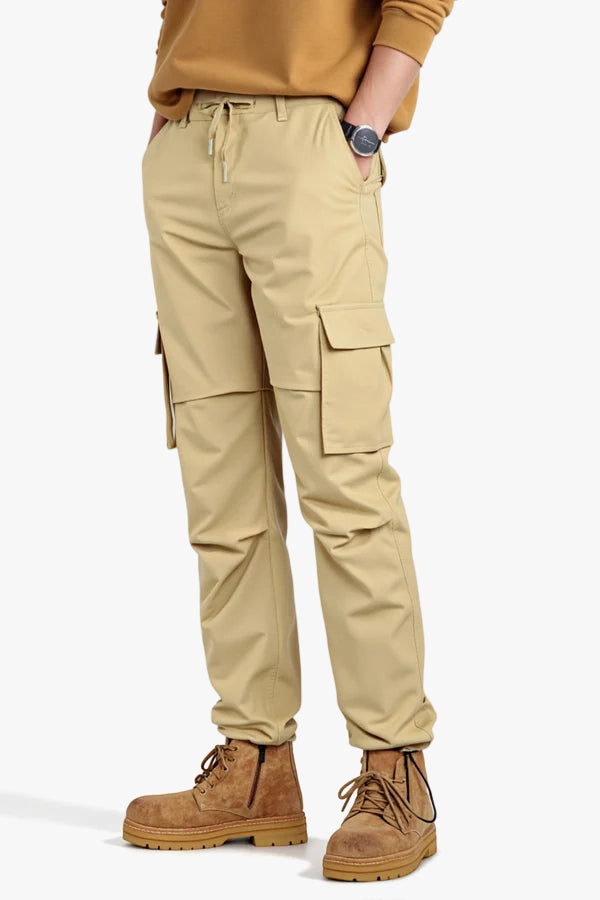 Men Straight Fit Cargo Pant - Khaki