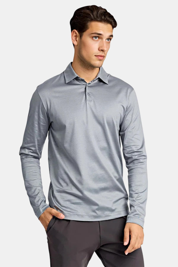 Men's Mercerized Cotton Polo Shirt - Mist Grey