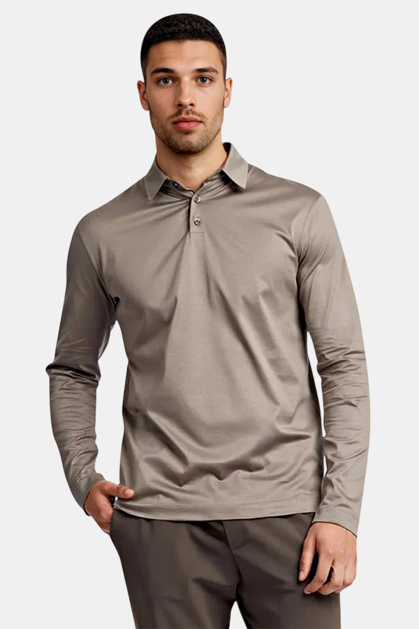 Men's Mercerized Cotton Polo Shirt - Desert Taupe