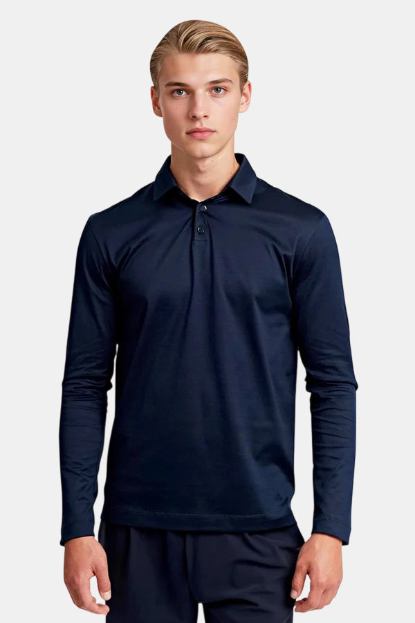 Men's Mercerized Cotton Polo Shirt - Midnight Blue