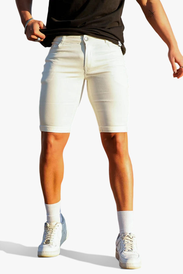 Men's White Denim Shorts