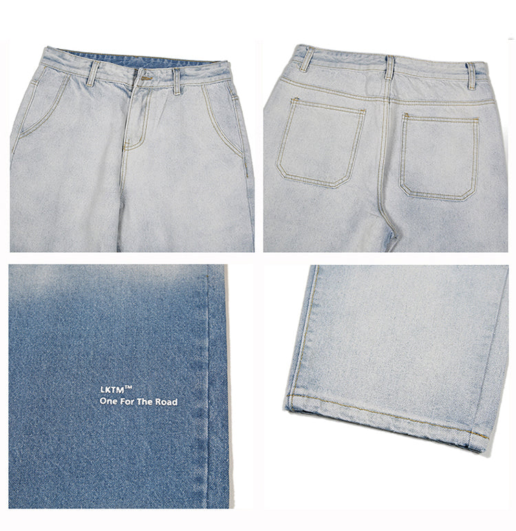 Men‘s Loose Personality Washed Wide Leg Jeans