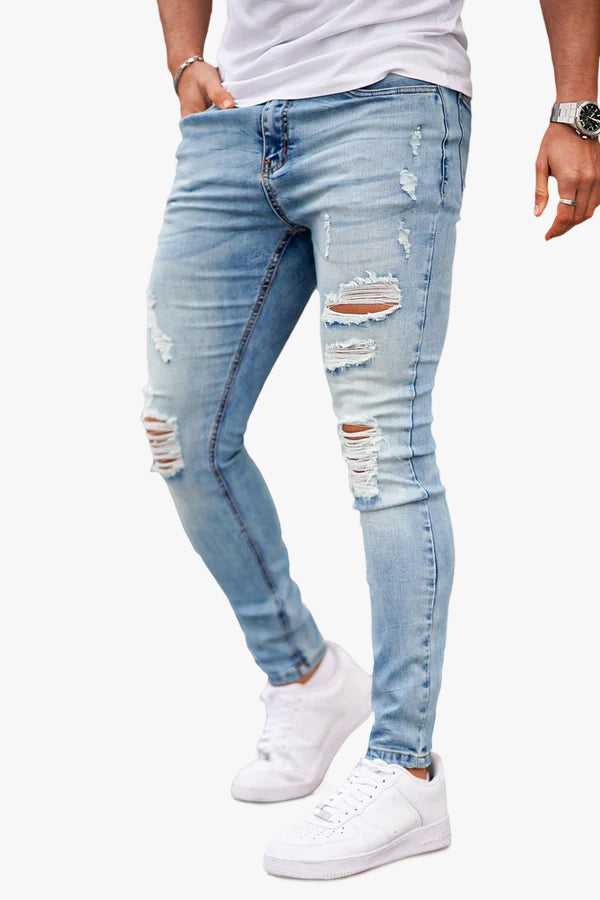 Men's Ripped Skinny Jean - Light Blue