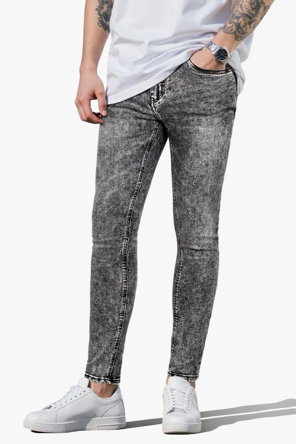 Men Gray Skinny Jeans - Washed