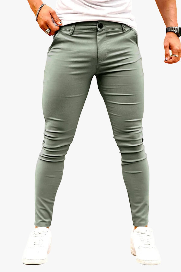 Mens Casual Skinny Pant - Light Green