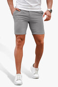 Mens Light Grey Stretch Chino Short