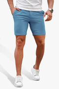 Mens  Blue Stretch Chino Short
