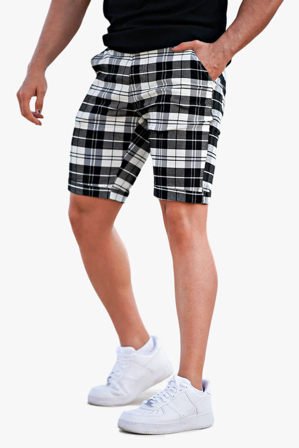 Men's Checkered Short - Black And White