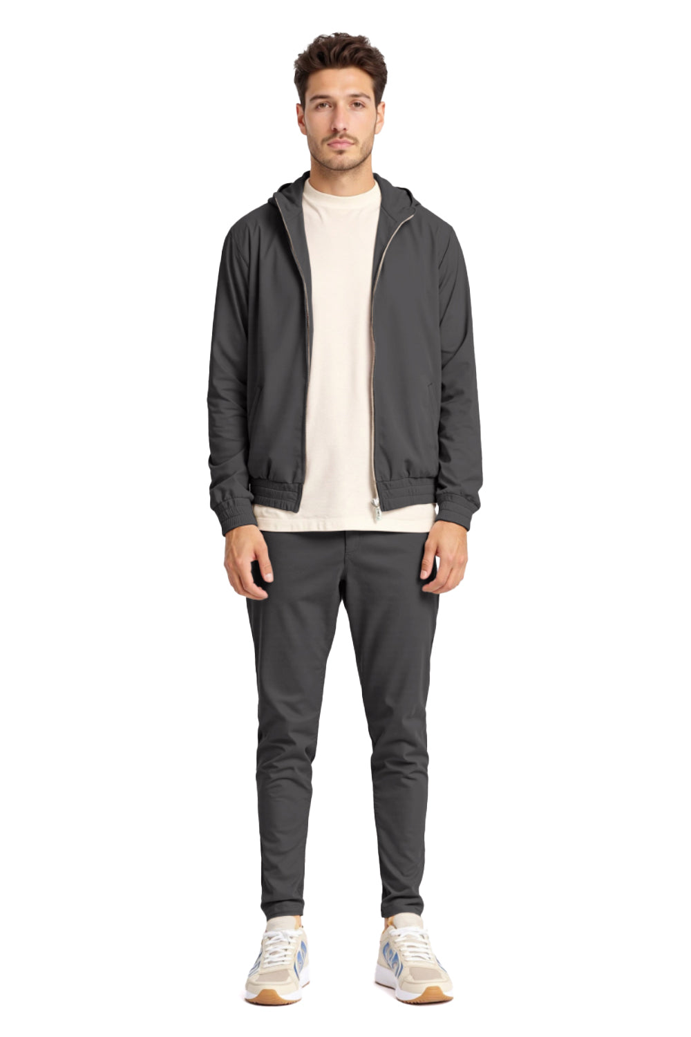 Men's Casual Hoodie Set - Dark Grey