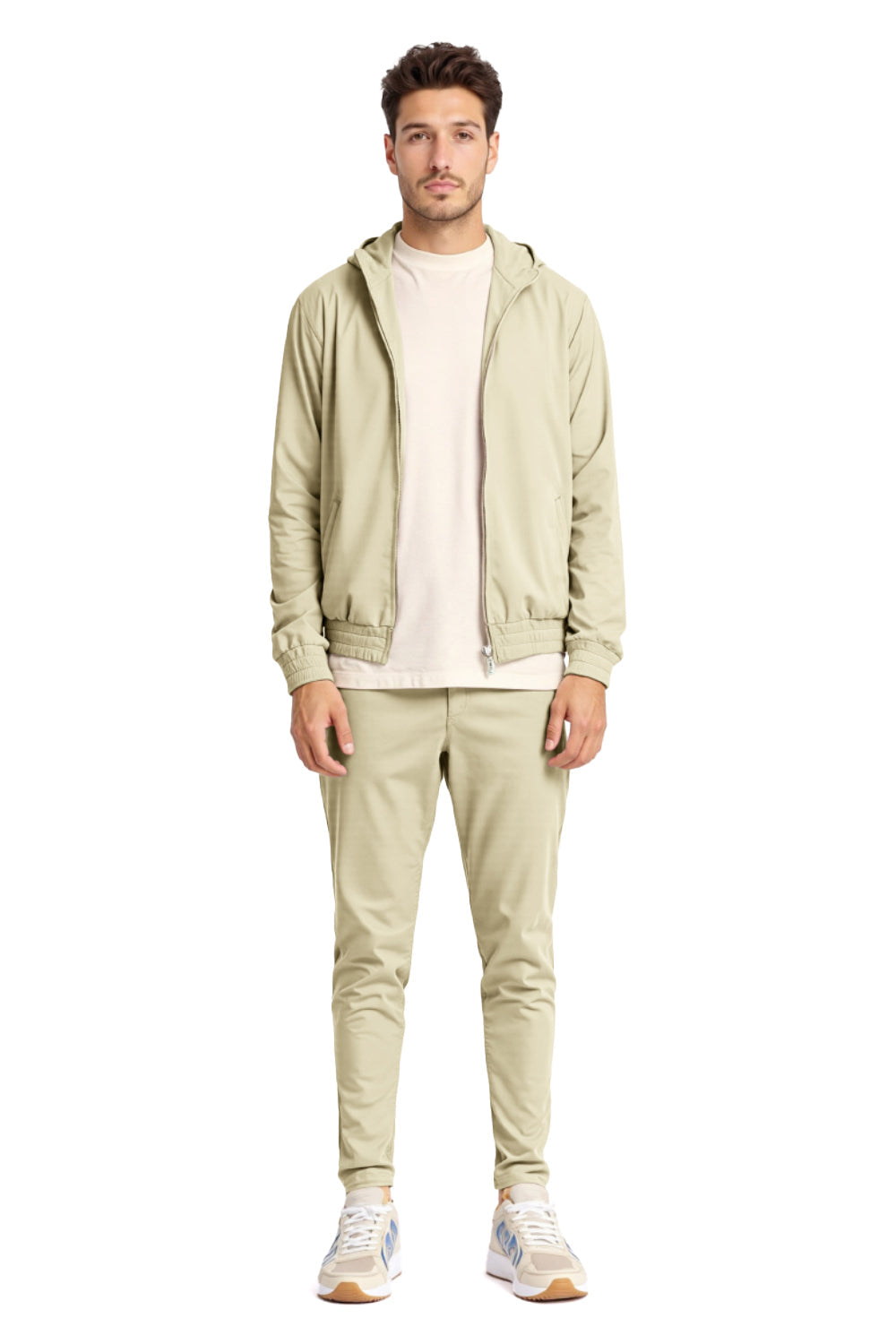Men's Casual Hoodie Set - Beige